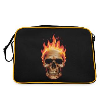 Burning skull - Retro Bag - black/gold - Back