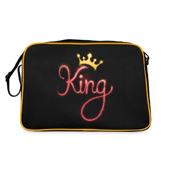 König mit Krone - Retro Tasche - Schwarz/Gold - Hinten