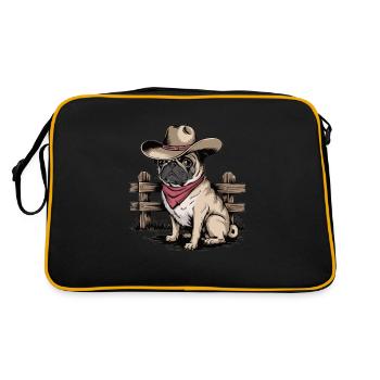 Cowboy Mobs - Retro Tasche - Schwarz/Gold - Hinten