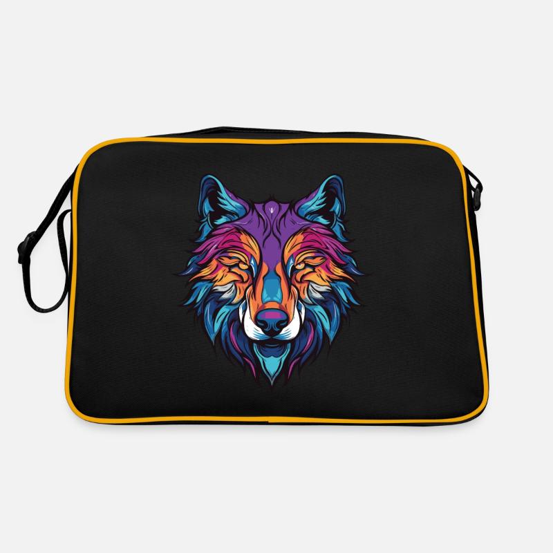 Portrait de loup Sac Retro
