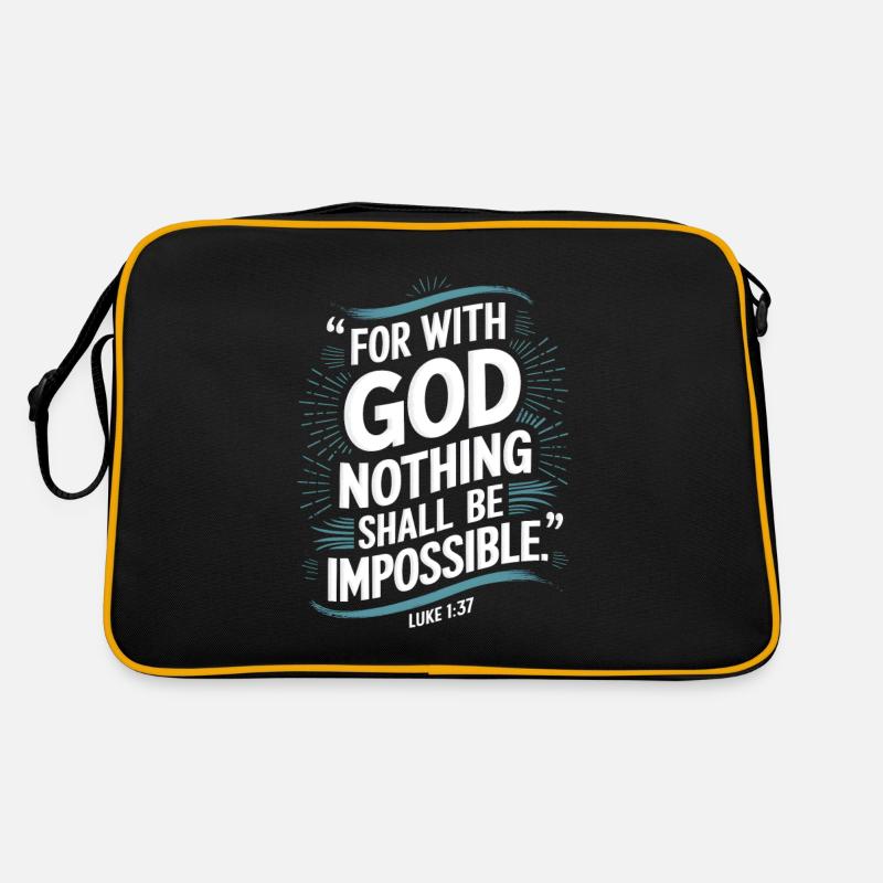 Luke 1:37 For with god nothing shall be impossible Retro Bag