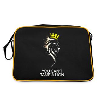 Lion avec une couronne, vous ne pouvez pas apprivoiser un lion - Sac Retro - noir/or - Dos