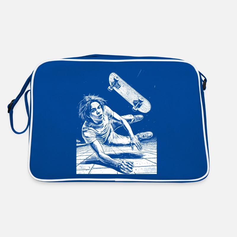 Conception de la chemise : Skateboard Fall bourré d’action Sac Retro
