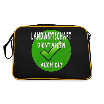 AGRICULTURE SERVES EVERYONE, INCLUDING YOU - Retro Bag - black/gold - Back