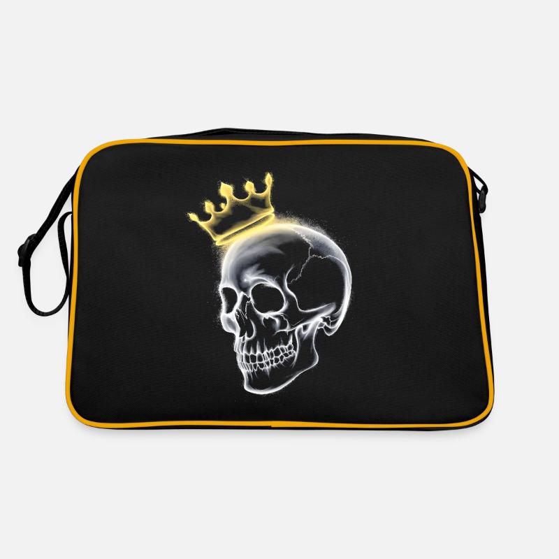 skull with a crown side view Retro Bag