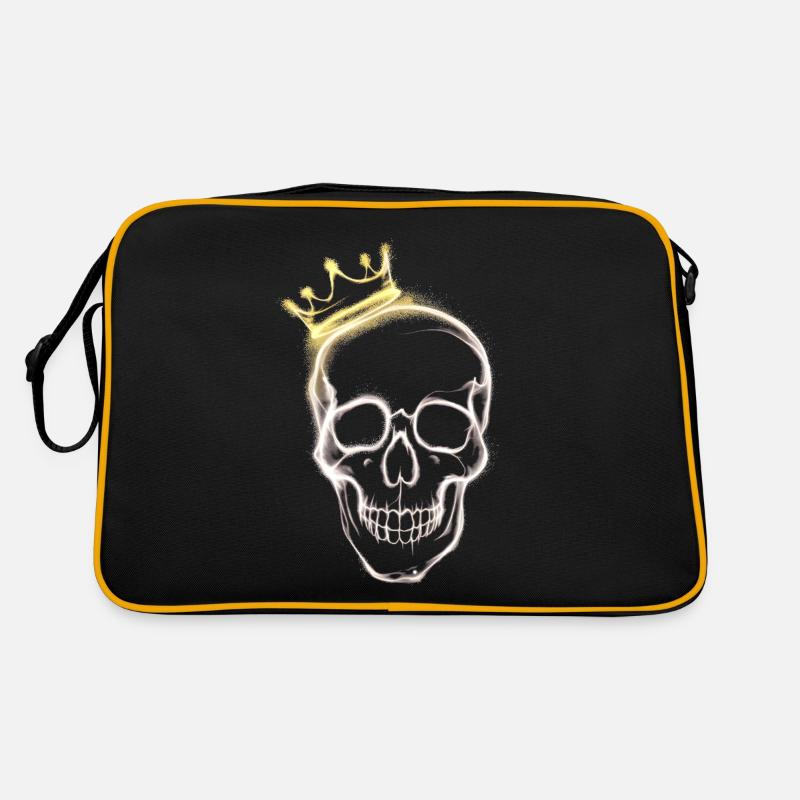 Schädel mit Krone Retro Tasche