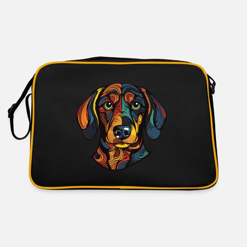 Teckel Chien Portrait Teckel Sac Retro