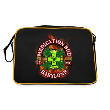 MEDICATION BROTHERHOOD - Retro Bag - black/gold - Back