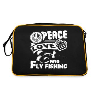 Fly fishing Peace Love Fly fishing - Retro Bag - black/gold - Back
