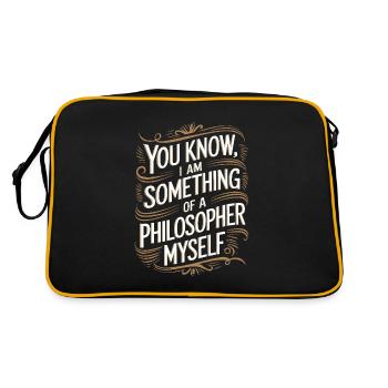 Weißt du, ich bin selbst so etwas wie ein Philosoph - Retro Tasche - Schwarz/Gold - Hinten