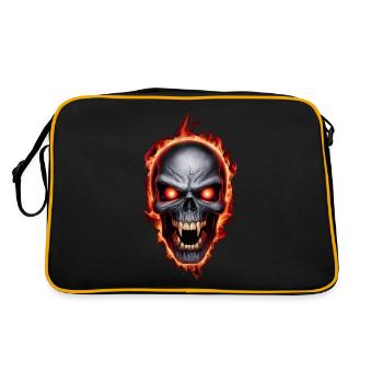 vampire burning skull - Retro Bag - black/gold - Back