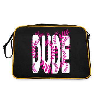 Hawaii stil text Dude - Retro Tasche - Schwarz/Gold - Hinten