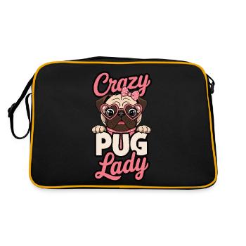 Crazy Pug Lady - Retro Bag - black/gold - Back