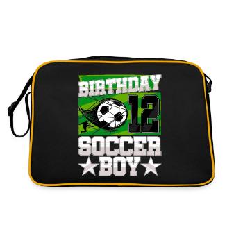 12th birthday Boy Soccer 12 Years Old Gifts - Retro Tasche - Schwarz/Gold - Hinten