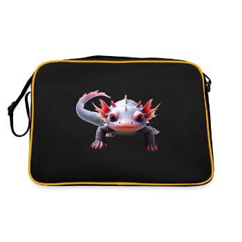Axolotl amphibian aquatic Nature water Axolotls - Retro Tasche - Schwarz/Gold - Hinten