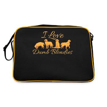 Golden Retriever Lover Humorous Saying - Retro Bag - black/gold - Back