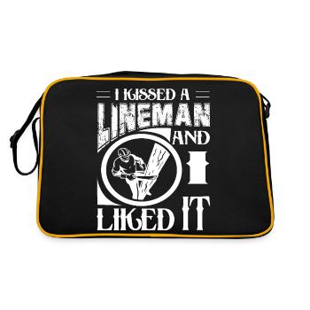 Lineman I Kissed A Lineman And I Liked It - Retro Bag - black/gold - Back