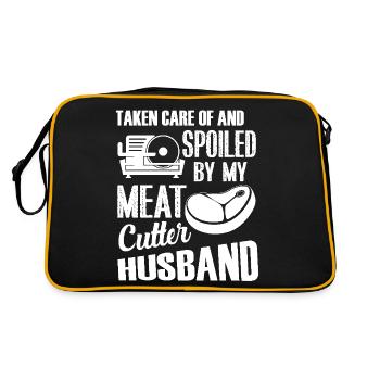 Meat Cutter Spoiled By My Meat Cutter - Retro Bag - black/gold - Back