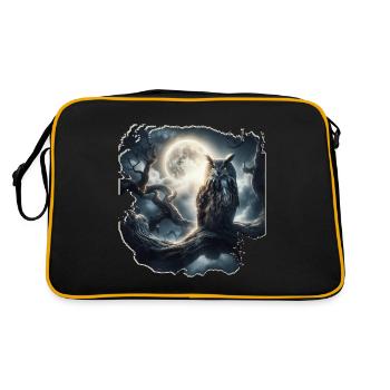 HIBOU LA NUIT - Sac Retro - noir/or - Dos