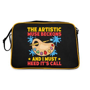 Cool Artist Beckons Heed It ́s Call Painter - Retro Bag - black/gold - Back
