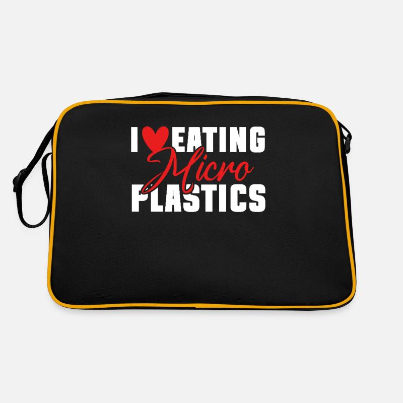 I love eating microplastics - Retro Bag - black/gold