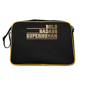Bold, crass and superhuman – your strength - Retro Bag - black/gold - Back