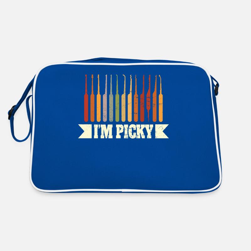 Crochet Hook Vintage Style I'm Picky Graphic Retro Bag
