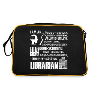 Librarian I Am An Librarian - Retro Bag - black/gold - Back