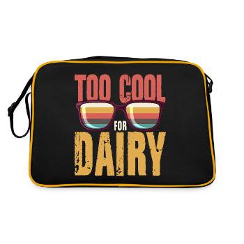 Too Cool For Dairy Milk Lactose Allergy Food - Retro Tasche - Schwarz/Gold - Hinten