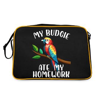 Ma perruche a mangé mes devoirs oiseau tropical perroquet animal de compagnie - Sac Retro - noir/or - Dos