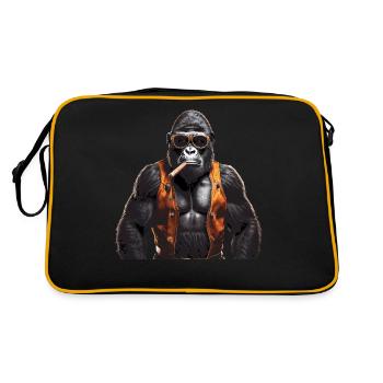 AFFE GORILLA - Retro Tasche - Schwarz/Gold - Hinten