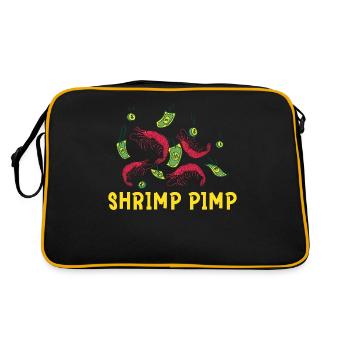 Shrimp Pimp : Création humoristique avec des crevettes et - Sac Retro - noir/or - Dos