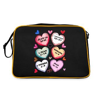 Verset biblique chrétien de la Saint-Valentin - Sac Retro - noir/or - Dos