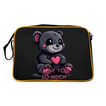 I LOVE YOU SO MUCH TEDDYBEAR - Retro Tasche - Schwarz/Gold - Hinten