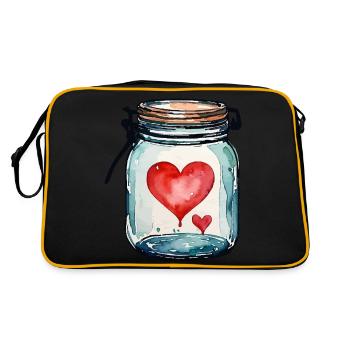 Pot plein d'aquarelles de coeurs d'amour - Sac Retro - noir/or - Dos