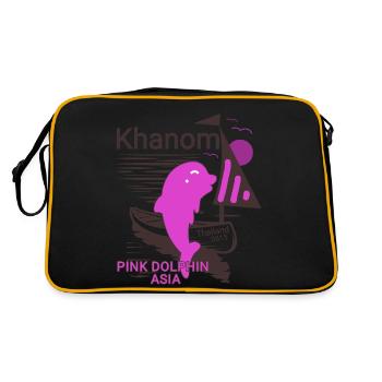 Dolphin lover gift - Retro Bag - black/gold - Back