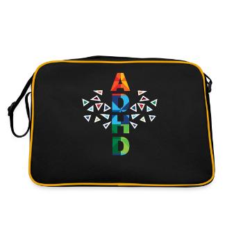 Buntes Design zur Sensibilisierung für ADHS - Retro Tasche - Schwarz/Gold - Hinten