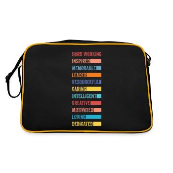 Motivierende Worte Typografie Design Motivational - Retro Tasche - Schwarz/Gold - Hinten