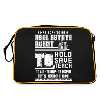 Real Estate Agent Born To Be A Real Estate Agent - Retro Bag - black/gold - Back
