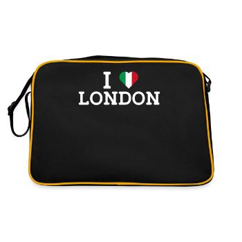J’aime Londres Italie Cool Heart Drapeau Paris France - Sac Retro - noir/or - Dos