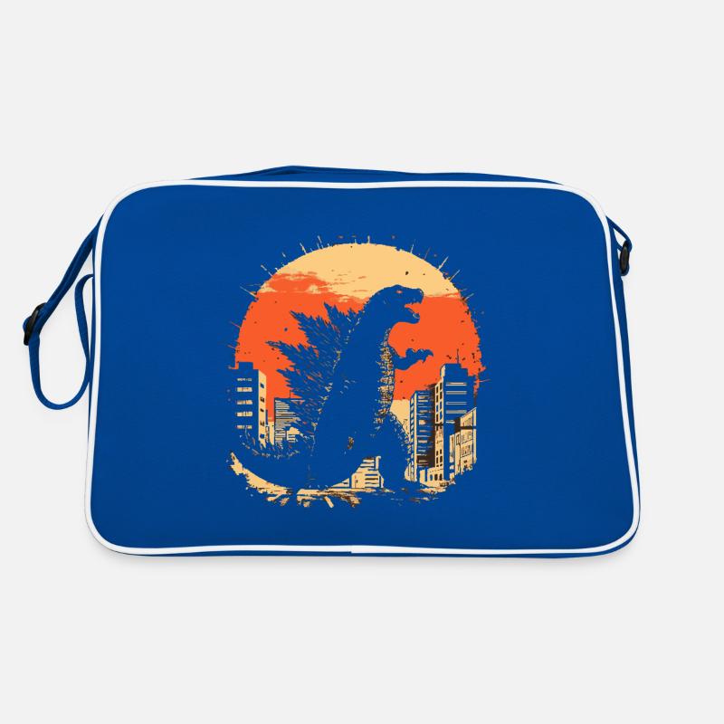 Kaiju Monster Design Sunset Geschenkidee Retro Tasche