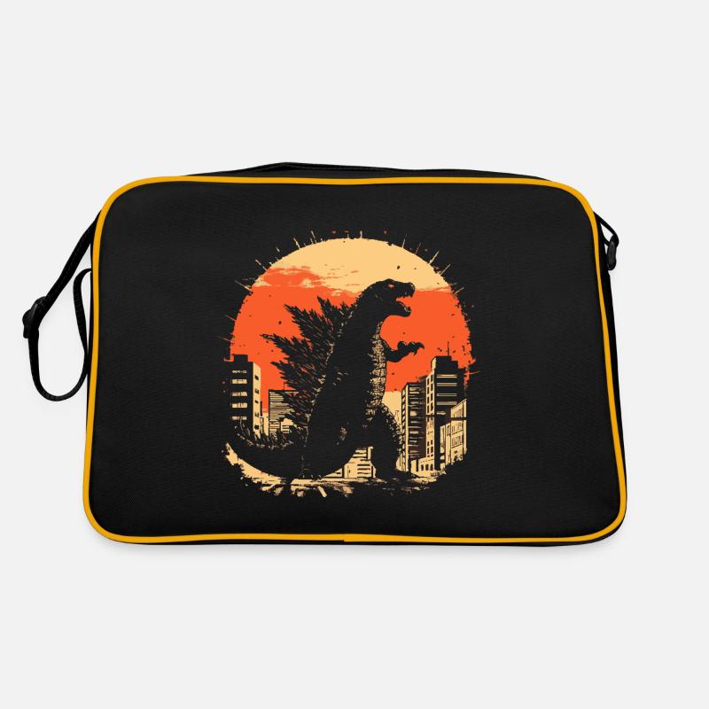 Kaiju Monster Design Coucher de soleil idée cadeau Sac Retro