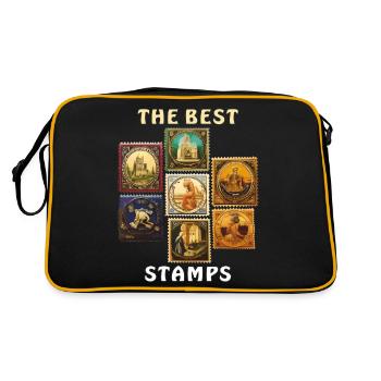 BRIEFMARKEN THE BEST STAMPS - Retro Bag - black/gold - Back