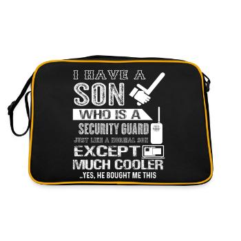 Security Guard My Son Is A Security Guard - Retro Bag - black/gold - Back
