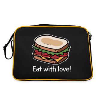 EAT WITH LOVE - Retro Bag - black/gold - Back