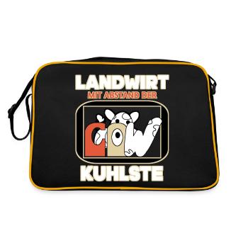 Coolest farmer cow - Retro Bag - black/gold - Back