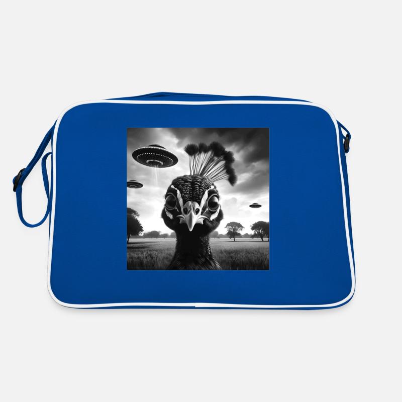 Paon Selfie graphique drôle avec des OVNI Extraterrestre étrange Sac Retro