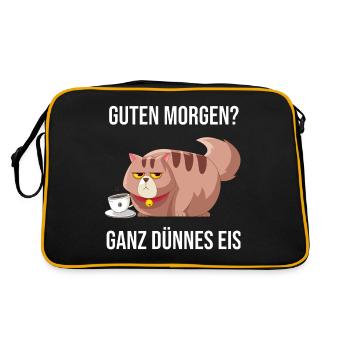 Schlechter Morgen ganz dünnes Eis Geschenkidee - Retro Tasche - Schwarz/Gold - Hinten