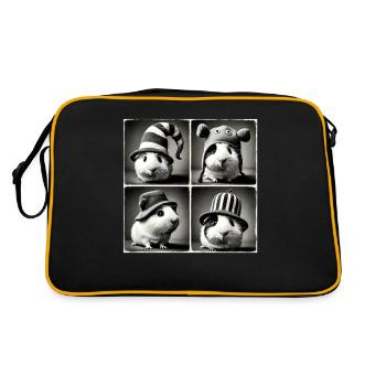 Cochon d’Inde Selfie Drôle Chapeaux Vintage Photo Séance A - Sac Retro - noir/or - Dos