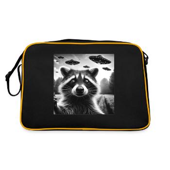 raton laveur trash panda Drôle Graphique Selfie OVNI Weir - Sac Retro - noir/or - Dos